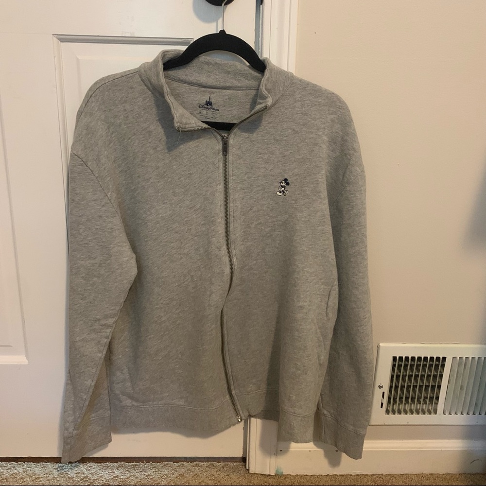 gray zip up mickey sweatshirt!